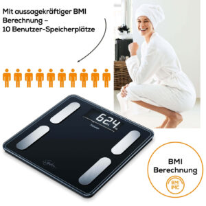 Ζυγαριά Λιπομετρητής 'BF 400' Black Signature Beurer<br>06-0824 - Image 2