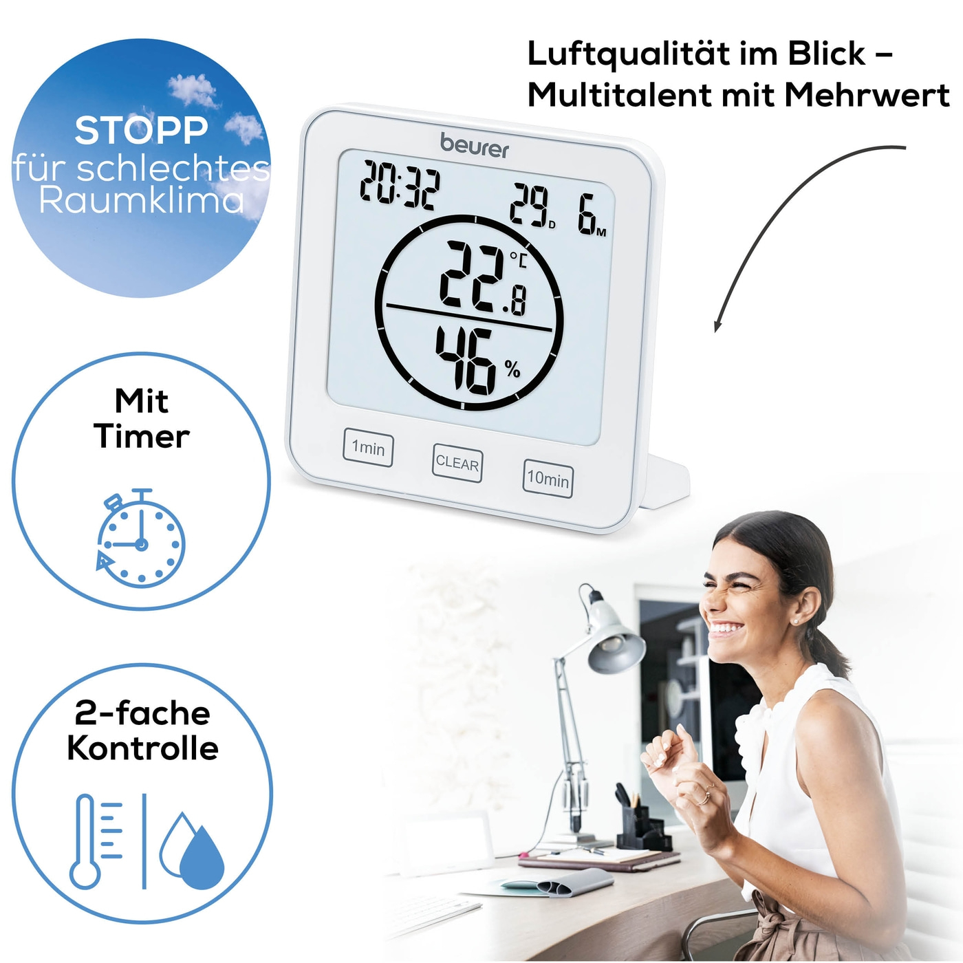 Θερμόμετρο / Υγρόμετρο 'HM 22' Beurer - Image 3