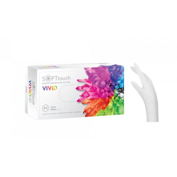 Γάντια νιτριλίου Vivid άσπρα S 100τεμ<br>A08-0620